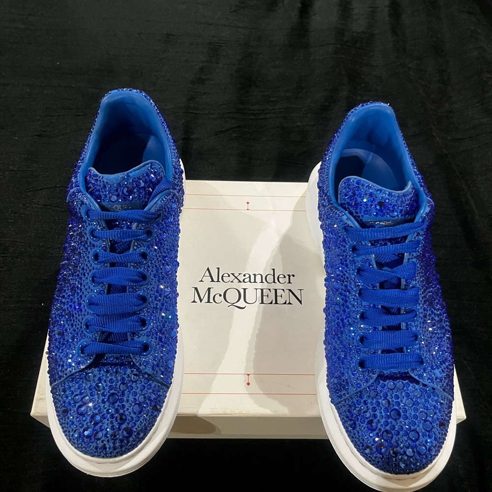 Alexander McQueen Royal Blue Crystal Sneakers